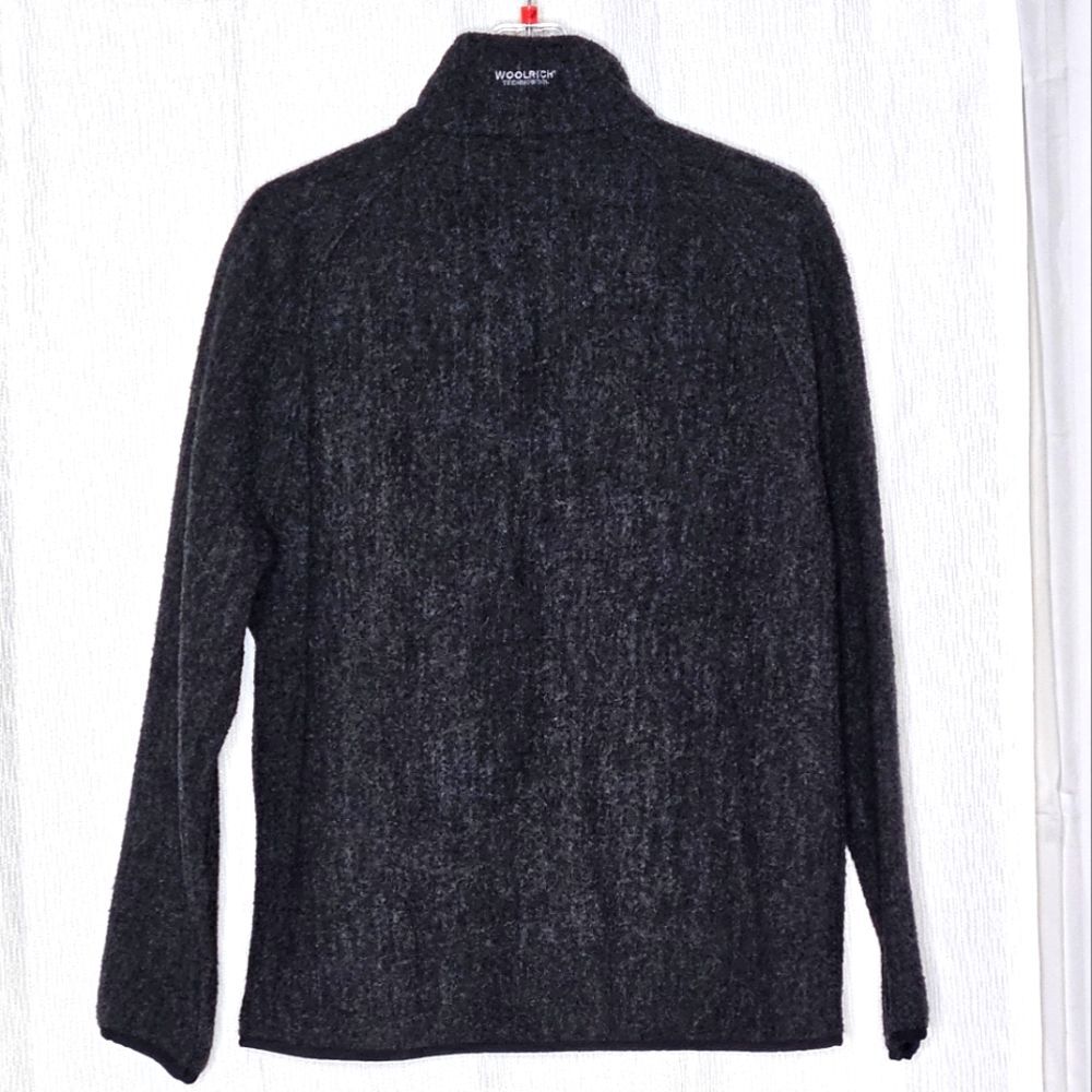 Woolrich Techno Wool Zip Front Charcoal Gray Stri… - image 2